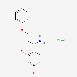 molecular formula C15H16ClF2NO B2433407 1-(2,4-Difluorophenyl)-3-phenoxypropan-1-amine;hydrochloride CAS No. 2248396-34-9