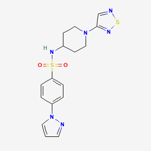 4-(1H-pyrazol-1-yl)-N-[1-(1,2,5-thiadiazol-3-yl)piperidin-4-yl]benzene-1-sulfonamide