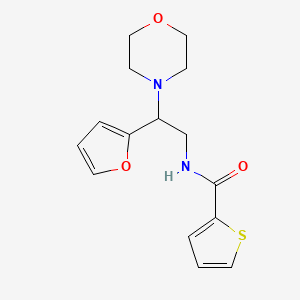 molecular formula C15H18N2O3S B2433421 N-(2-(呋喃-2-基)-2-吗啉乙基)噻吩-2-羧酰胺 CAS No. 877631-09-9