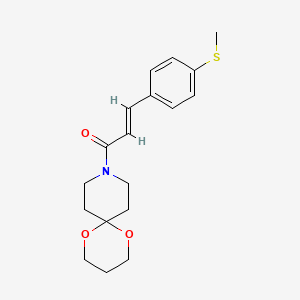 (E)-3-(4-(methylthio)phenyl)-1-(1,5-dioxa-9-azaspiro[5.5]undecan-9-yl)prop-2-en-1-one