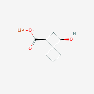 molecular formula C8H11LiO3 B2433426 锂；(1S,3R)-3-羟基螺[3.3]庚烷-1-羧酸盐 CAS No. 2445750-57-0