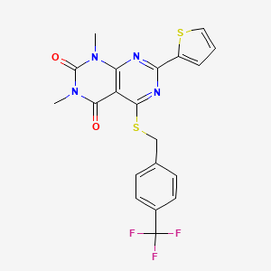 1,3-dimethyl-7-(thiophen-2-yl)-5-((4-(trifluoromethyl)benzyl)thio)pyrimido[4,5-d]pyrimidine-2,4(1H,3H)-dione