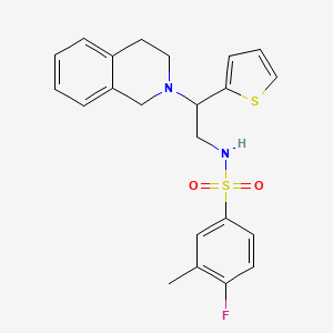 N-(2-(3,4-dihydroisoquinolin-2(1H)-yl)-2-(thiophen-2-yl)ethyl)-4-fluoro-3-methylbenzenesulfonamide