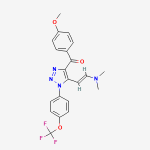 molecular formula C21H19F3N4O3 B2433433 5-[(E)-2-(二甲氨基)乙烯基]-1-[4-(三氟甲氧基)苯基]三唑-4-基]-(4-甲氧基苯基)甲酮 CAS No. 477847-88-4
