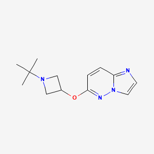 molecular formula C13H18N4O B2433435 1-叔丁基-3-{咪唑并[1,2-b]哒嗪-6-氧代}氮杂环丁烷 CAS No. 2200845-54-9