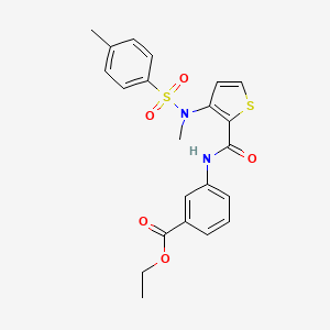 Ethyl 3-{[(3-{methyl[(4-methylphenyl)sulfonyl]amino}thiophen-2-yl)carbonyl]amino}benzoate