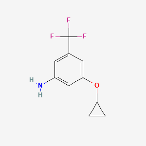 molecular formula C10H10F3NO B2433439 3-环丙氧基-5-(三氟甲基)苯胺 CAS No. 1243471-01-3