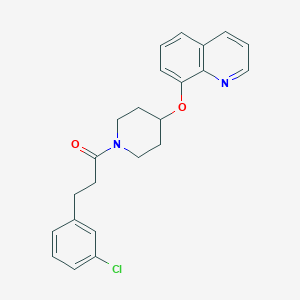 molecular formula C23H23ClN2O2 B2433444 3-(3-Chlorophenyl)-1-(4-(quinolin-8-yloxy)piperidin-1-yl)propan-1-one CAS No. 1904210-64-5