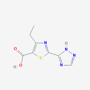 molecular formula C8H8N4O2S B2433446 4-ethyl-2-(4H-1,2,4-triazol-3-yl)-1,3-thiazole-5-carboxylic acid CAS No. 1499649-10-3