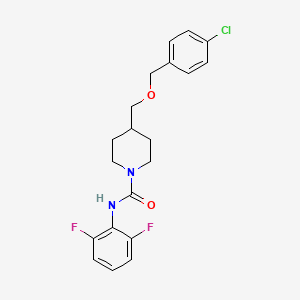 molecular formula C20H21ClF2N2O2 B2433449 4-(((4-chlorobenzyl)oxy)methyl)-N-(2,6-difluorophenyl)piperidine-1-carboxamide CAS No. 1396706-66-3