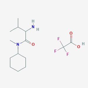 molecular formula C14H25F3N2O3 B2433456 2-Amino-N-cyclohexyl-N,3-dimethylbutanamide;2,2,2-trifluoroacetic acid CAS No. 2361644-88-2
