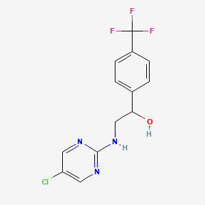 molecular formula C13H11ClF3N3O B2433463 2-[(5-Chloropyrimidin-2-yl)amino]-1-[4-(trifluoromethyl)phenyl]ethanol CAS No. 2379986-34-0