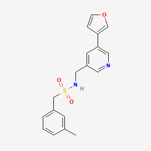 molecular formula C18H18N2O3S B2433464 N-((5-(furan-3-yl)pyridin-3-yl)methyl)-1-(m-tolyl)methanesulfonamide CAS No. 2034430-25-4