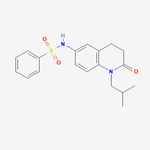 N~1~-(1-isobutyl-2-oxo-1,2,3,4-tetrahydro-6-quinolinyl)-1-benzenesulfonamide