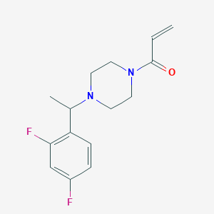 molecular formula C15H18F2N2O B2433469 1-[4-[1-(2,4-Difluorophenyl)ethyl]piperazin-1-yl]prop-2-en-1-one CAS No. 2189107-91-1