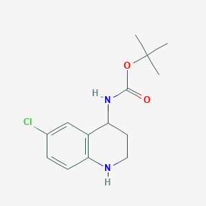molecular formula C14H19ClN2O2 B2433481 tert-butyl N-(6-chloro-1,2,3,4-tetrahydroquinolin-4-yl)carbamate CAS No. 1315365-85-5