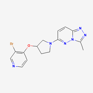 molecular formula C15H15BrN6O B2433487 6-[3-(3-Bromopyridin-4-yl)oxypyrrolidin-1-yl]-3-methyl-[1,2,4]triazolo[4,3-b]pyridazine CAS No. 2380097-04-9