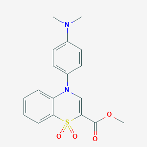 molecular formula C18H18N2O4S B2433488 methyl 4-[4-(dimethylamino)phenyl]-4H-1,4-benzothiazine-2-carboxylate 1,1-dioxide CAS No. 1291839-65-0