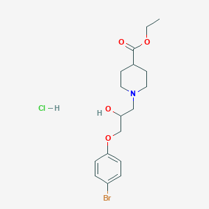 molecular formula C17H25BrClNO4 B2433489 盐酸1-(3-(4-溴苯氧基)-2-羟基丙基)哌啶-4-羧酸乙酯 CAS No. 1052411-00-3