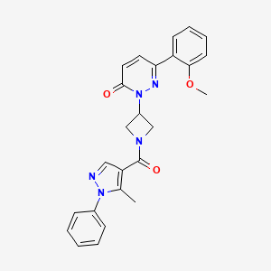 6-(2-Methoxyphenyl)-2-[1-(5-methyl-1-phenylpyrazole-4-carbonyl)azetidin-3-yl]pyridazin-3-one