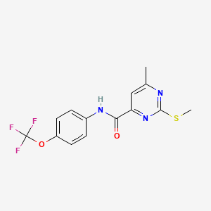 molecular formula C14H12F3N3O2S B2433495 6-methyl-2-(methylsulfanyl)-N-[4-(trifluoromethoxy)phenyl]pyrimidine-4-carboxamide CAS No. 1209067-84-4