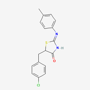 molecular formula C17H15ClN2OS B2433500 (Z)-5-(4-氯苄基)-2-(对甲苯亚氨基)噻唑烷-4-酮 CAS No. 301174-55-0