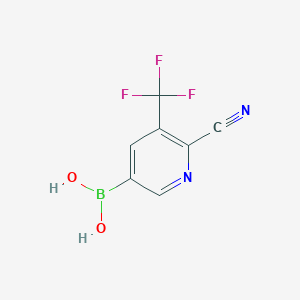 molecular formula C7H4BF3N2O2 B2433509 6-Cyano-5-(trifluoromethyl)pyridin-3-ylboronic acid CAS No. 2377606-68-1