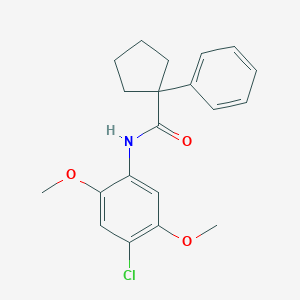 molecular formula C20H22ClNO3 B243351 N-(4-chloro-2,5-dimethoxyphenyl)-1-phenylcyclopentanecarboxamide 