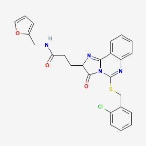 3-{5-[(2-chlorobenzyl)thio]-3-oxo-2,3-dihydroimidazo[1,2-c]quinazolin-2-yl}-N-(2-furylmethyl)propanamide