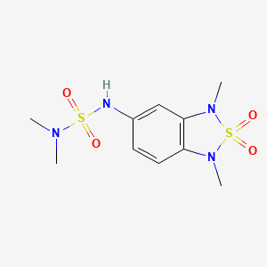 molecular formula C10H16N4O4S2 B2433521 5-(Dimethylsulfamoylamino)-1,3-dimethyl-2,2-dioxo-2lambda6,1,3-benzothiadiazole CAS No. 2034588-39-9
