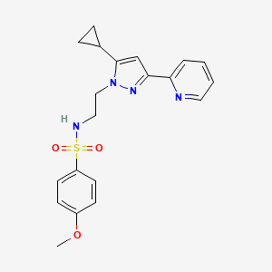 N-(2-(5-cyclopropyl-3-(pyridin-2-yl)-1H-pyrazol-1-yl)ethyl)-4-methoxybenzenesulfonamide
