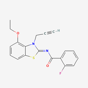 molecular formula C19H15FN2O2S B2433527 N-(4-ethoxy-3-prop-2-ynyl-1,3-benzothiazol-2-ylidene)-2-fluorobenzamide CAS No. 868674-56-0