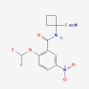 molecular formula C13H11F2N3O4 B2433528 N-(1-Cyanocyclobutyl)-2-(difluoromethoxy)-5-nitrobenzamide CAS No. 1607312-76-4