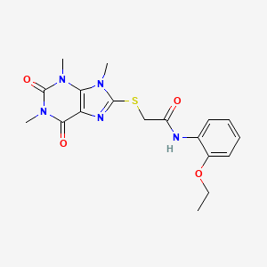 molecular formula C18H21N5O4S B2433536 N-(2-乙氧苯基)-2-(1,3,9-三甲基-2,6-二氧嘌呤-8-基)硫代乙酰胺 CAS No. 897453-34-8