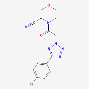 4-[2-[5-(4-Chlorophenyl)tetrazol-2-yl]acetyl]morpholine-3-carbonitrile