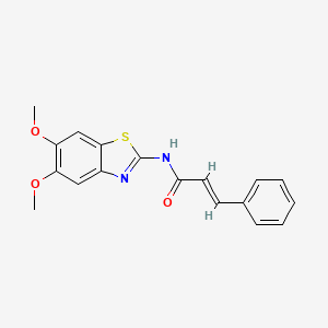 molecular formula C18H16N2O3S B2433544 N-(5,6-二甲氧基苯并[d]噻唑-2-基)肉桂酰胺 CAS No. 895436-61-0