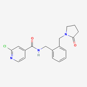 molecular formula C18H18ClN3O2 B2433546 2-chloro-N-({2-[(2-oxopyrrolidin-1-yl)methyl]phenyl}methyl)pyridine-4-carboxamide CAS No. 1147396-92-6