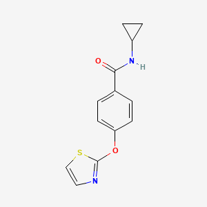 molecular formula C13H12N2O2S B2433550 N-cyclopropyl-4-(thiazol-2-yloxy)benzamide CAS No. 2034529-26-3