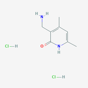 molecular formula C8H14Cl2N2O B2433551 3-(Aminomethyl)-4,6-dimethyl-1,2-dihydropyridin-2-one dihydrochloride CAS No. 1860028-30-3