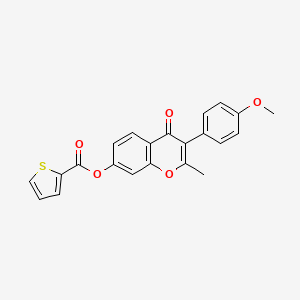 molecular formula C22H16O5S B2433559 3-(4-甲氧基苯基)-2-甲基-4-氧代-4H-色烯-7-基噻吩-2-羧酸酯 CAS No. 610752-85-7