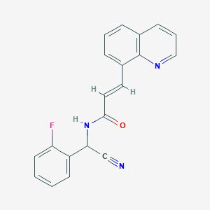 molecular formula C20H14FN3O B2433560 (E)-N-[cyano-(2-fluorophenyl)methyl]-3-quinolin-8-ylprop-2-enamide CAS No. 1281687-22-6