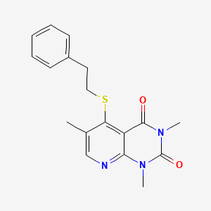 molecular formula C18H19N3O2S B2433565 1,3,6-trimethyl-5-(phenethylthio)pyrido[2,3-d]pyrimidine-2,4(1H,3H)-dione CAS No. 941877-18-5
