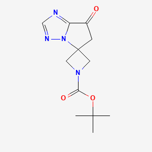 molecular formula C12H16N4O3 B2433575 tert-Butyl 7'-oxo-6',7'-dihydrospiro[azetidine-3,5'-pyrrolo[1,2-b][1,2,4]triazole]-1-carboxylate CAS No. 2126160-84-5