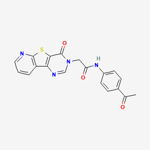 molecular formula C19H14N4O3S B2433581 N-(4-acetylphenyl)-2-(4-oxopyrido[3',2':4,5]thieno[3,2-d]pyrimidin-3(4H)-yl)acetamide CAS No. 946368-90-7
