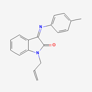 molecular formula C18H16N2O B2433583 1-allyl-3-[(4-methylphenyl)imino]-1,3-dihydro-2H-indol-2-one CAS No. 338414-67-8