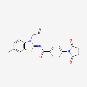 molecular formula C22H19N3O3S B2433593 (Z)-N-(3-allyl-6-methylbenzo[d]thiazol-2(3H)-ylidene)-4-(2,5-dioxopyrrolidin-1-yl)benzamide CAS No. 865174-51-2