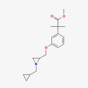 molecular formula C18H25NO3 B2433596 Methyl 2-[3-[[1-(cyclopropylmethyl)aziridin-2-yl]methoxy]phenyl]-2-methylpropanoate CAS No. 2418694-60-5