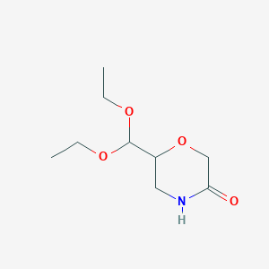 molecular formula C9H17NO4 B2433598 6-(二乙氧基甲基)吗啉-3-酮 CAS No. 2309458-09-9
