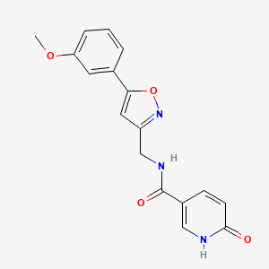 molecular formula C17H15N3O4 B2433599 N-((5-(3-甲氧苯基)异恶唑-3-基)甲基)-6-氧代-1,6-二氢吡啶-3-甲酰胺 CAS No. 1211670-02-8