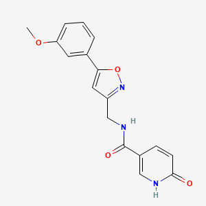 molecular formula C17H15N3O4 B2433599 N-((5-(3-méthoxyphényl)isoxazol-3-yl)méthyl)-6-oxo-1,6-dihydropyridine-3-carboxamide CAS No. 1211670-02-8